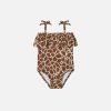 Swim * | Rylee + Cru Inc. Rylee & Cru Baby Ruffle One-Piece Swimsuit Giraffe Spots