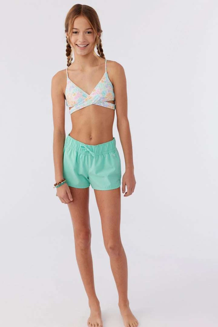 Swim * | O'Neill Junior Girls Lane Solid Stretch Boardshorts 2