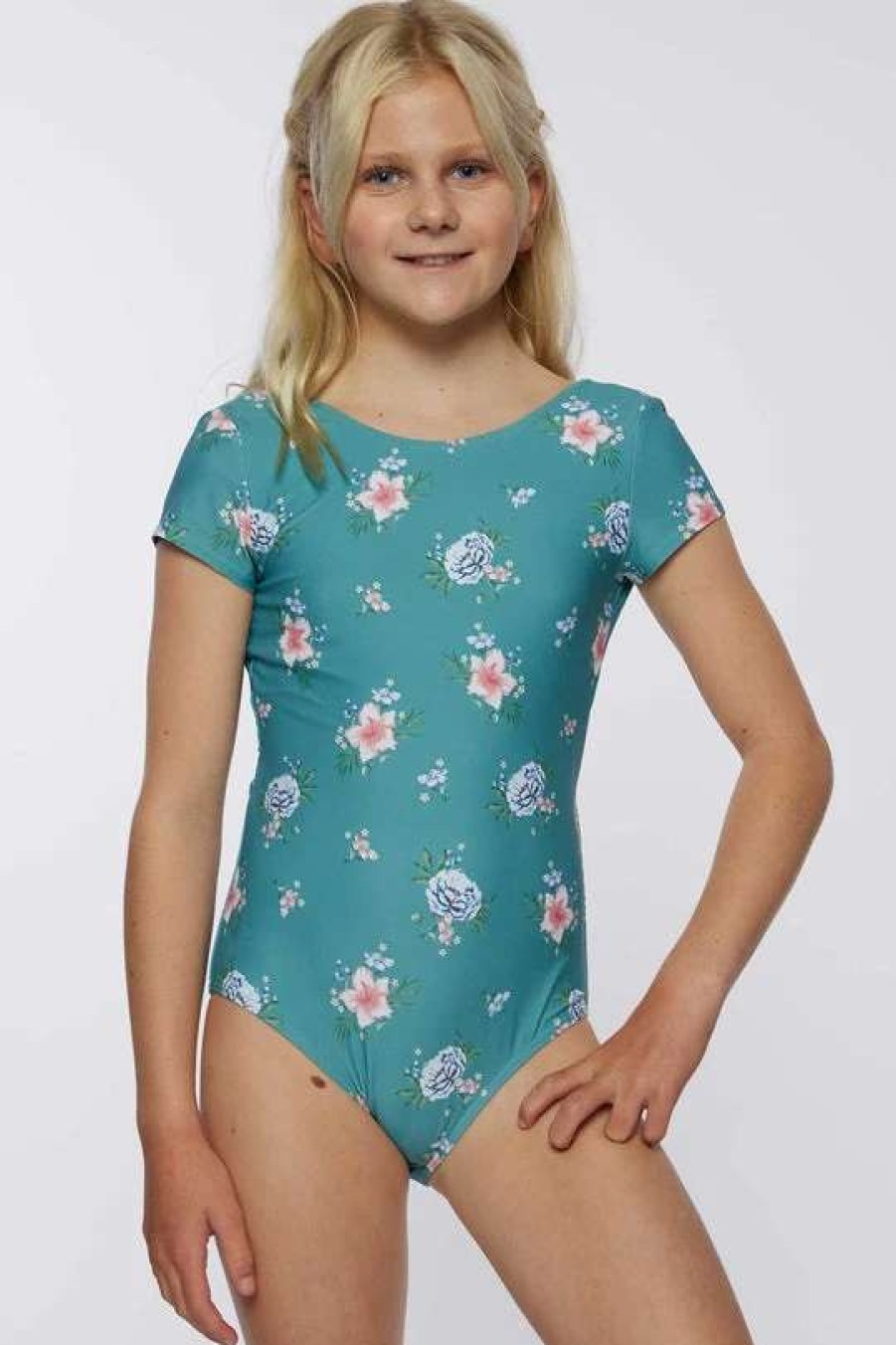 Swim * | O'Neill Toddler Chan Floral Short Sleeve Tie Back One Piece