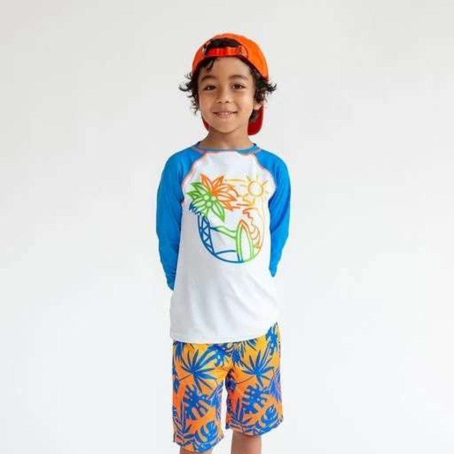 Swim * | Appaman Toddler Boys Long Sleeve Rash Guard