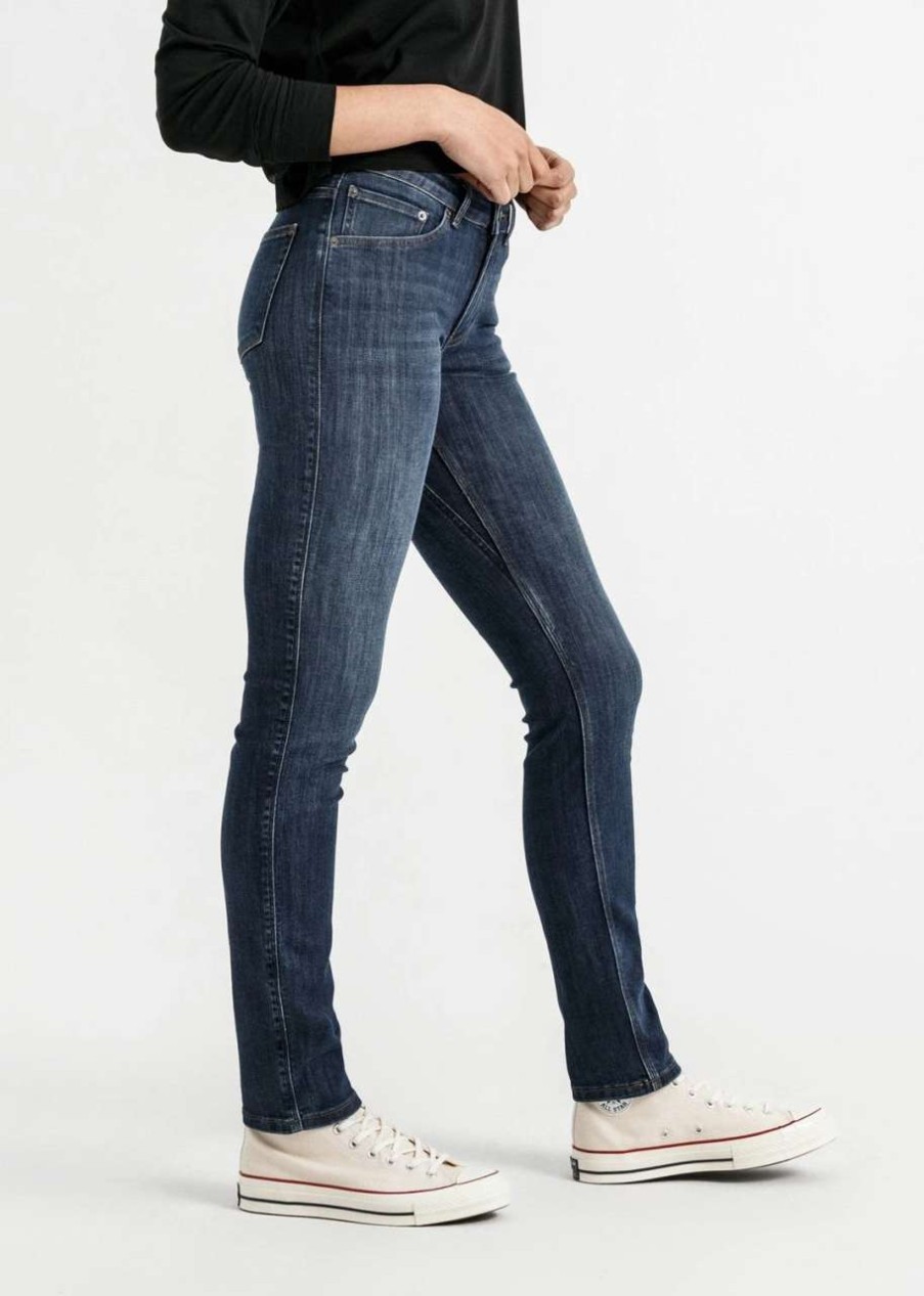 Women'S * | Duer Performance Denim Mid Rise Slim Straight Ams