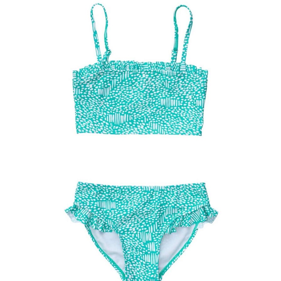 Swim * | Snapper Rock Junior Frilled Bandeau Bikini Color: Spmt Size: 8