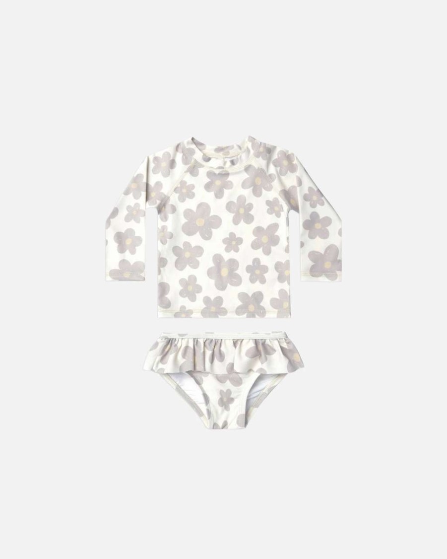 Swim * | Rylee + Cru Inc. Rylee & Cru Baby Rashguard Set Retro Floral