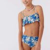 Swim * | O'Neill Junior Tulum Tropical Ruffle Bralette Swim Set Blu