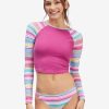 Swim * | Roxy Womens Long Sleeve Crop Rashguard