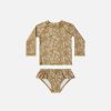 Swim * | Rylee + Cru Inc. Rylee & Cru Toddler Rash Guard Set Golden Ditsy