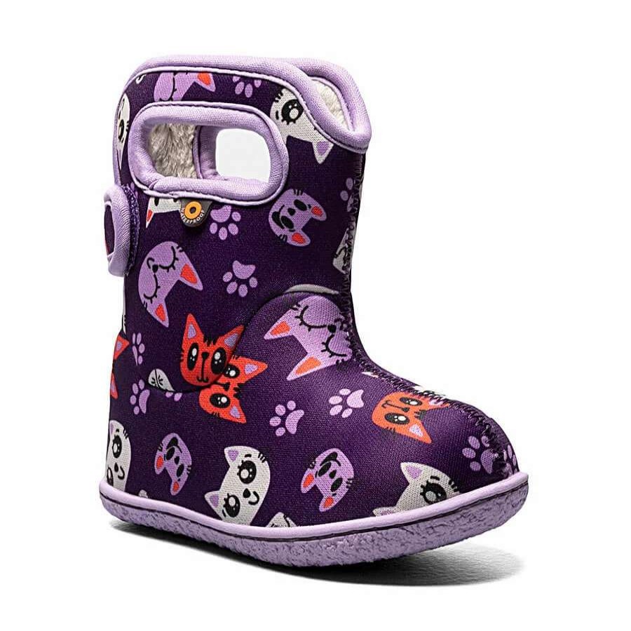 Footwear * | Bogs Baby Bogs Kitty Boots Color: Purple Multi (540) Size: 4