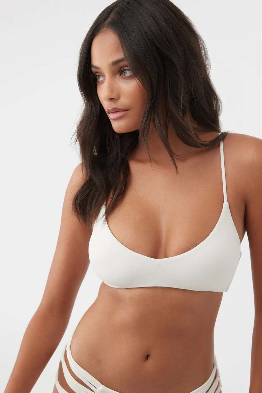 Swim * | O'Neill Womens Saltwater Solids Huntington Bikini Top Van