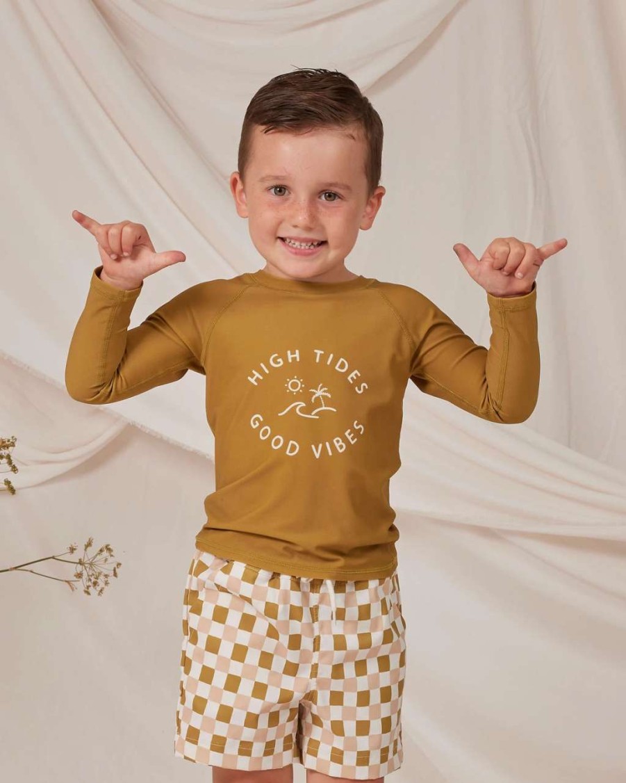 Swim * | Rylee + Cru Inc. Rylee & Cru Junior Rash Guard Ochre