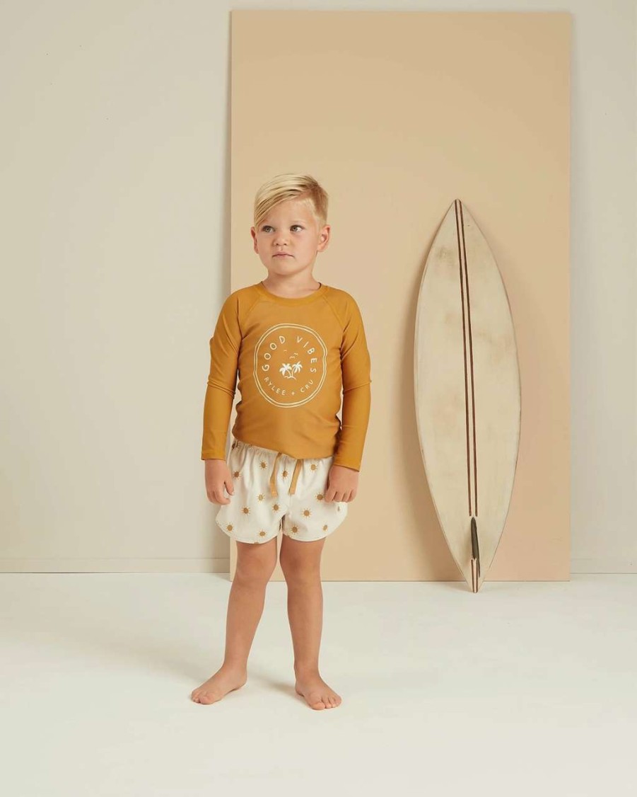 Swim * | Rylee + Cru Inc. Rylee & Cru Toddler Boys Good Vibes Rashguard