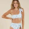 Swim * | Rylee + Cru Inc. Rylee & Cru Womens One Shoulder Tie Dye Bikini Top