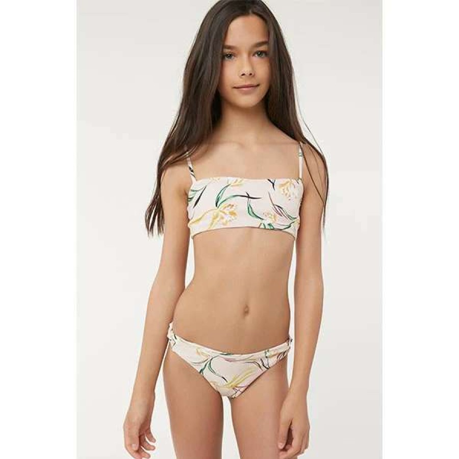 Swim * | O'Neill Girls Claris Floral Bandeau Set