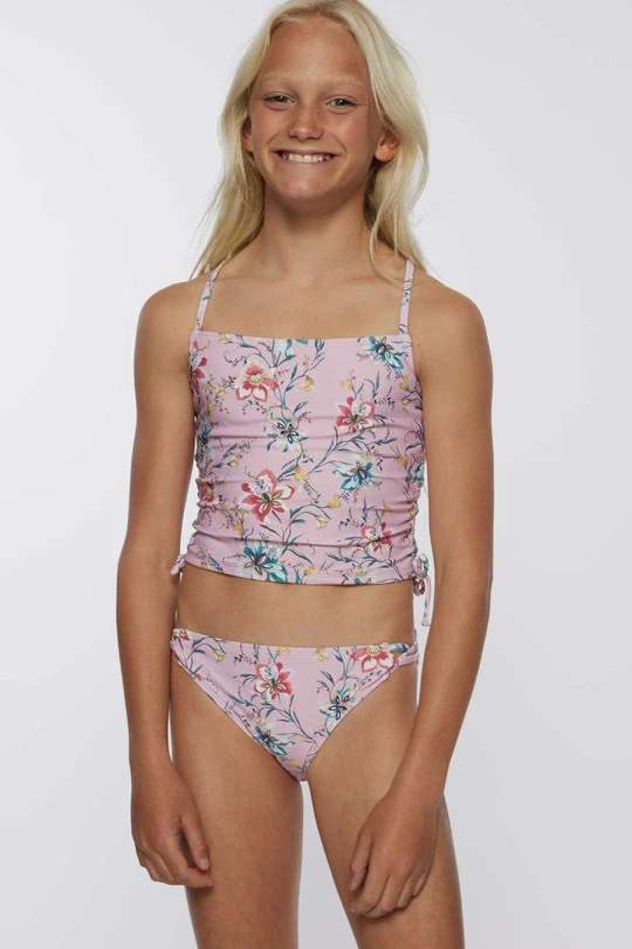 Swim * | O'Neill Toddler Sydney Floral Cinch Tankini Swim Set