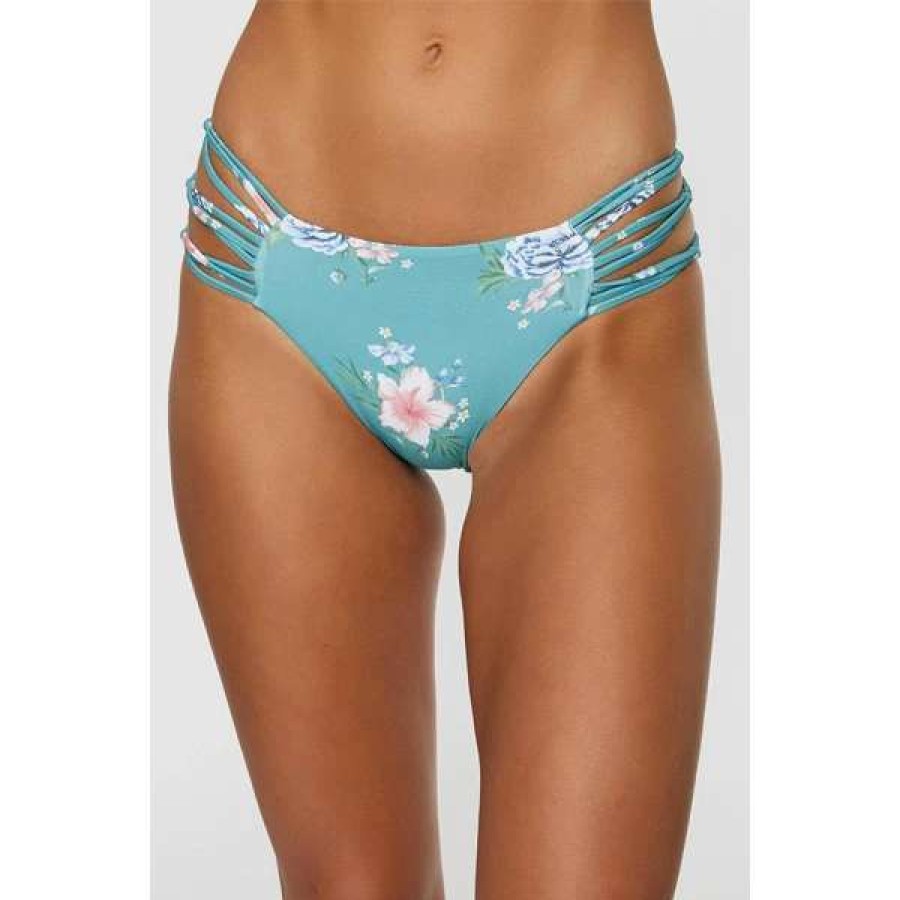 Swim * | O'Neill Womens Chan Floral Boulders Strappy Side Full Bottom