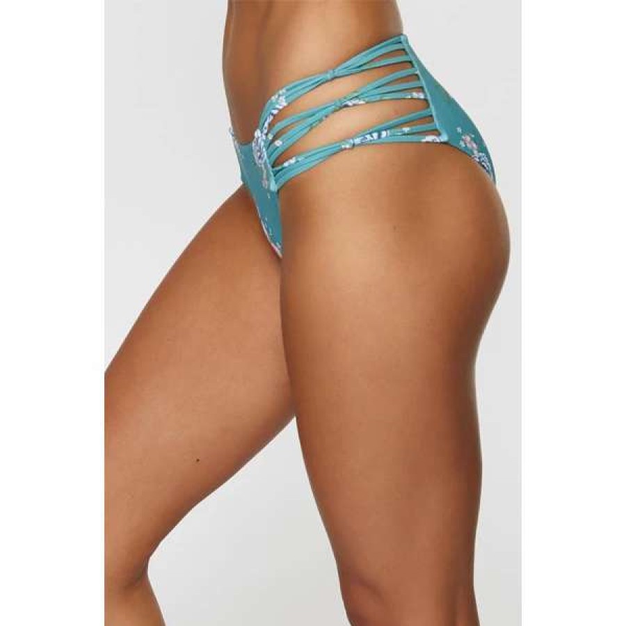 Swim * | O'Neill Womens Chan Floral Boulders Strappy Side Full Bottom