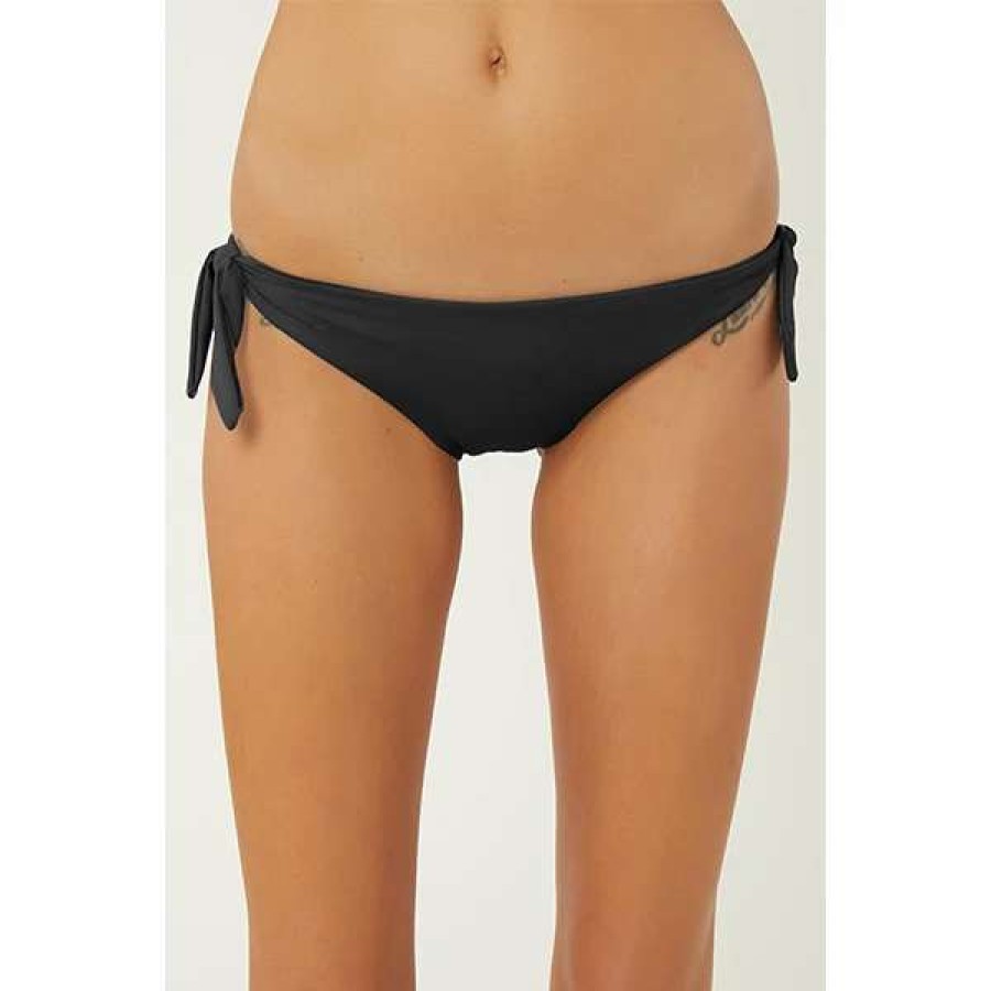 Swim * | O'Neill Womens Salt Water Solids Side Tie Bottoms Color: Blk Size: Xs