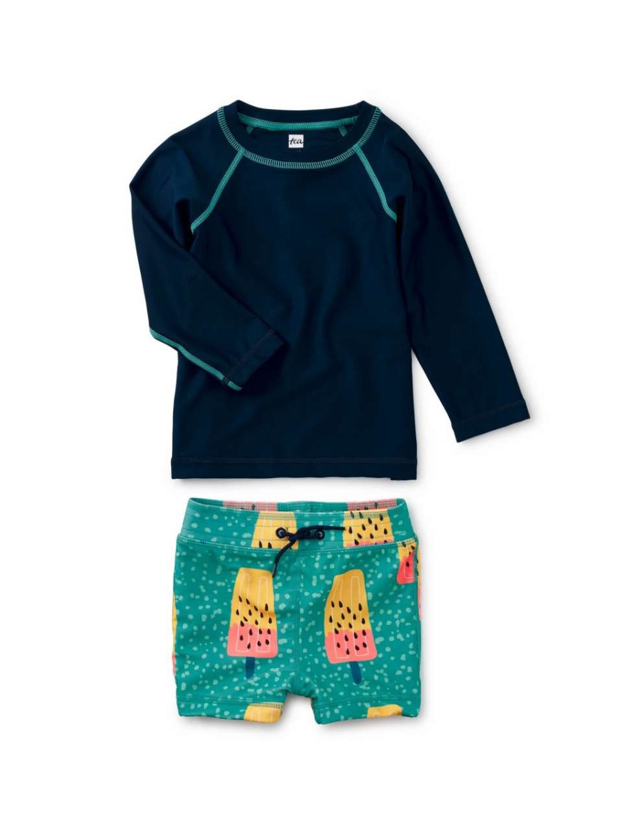 Swim * | Tea Collection Baby Rash Guard Swim Set