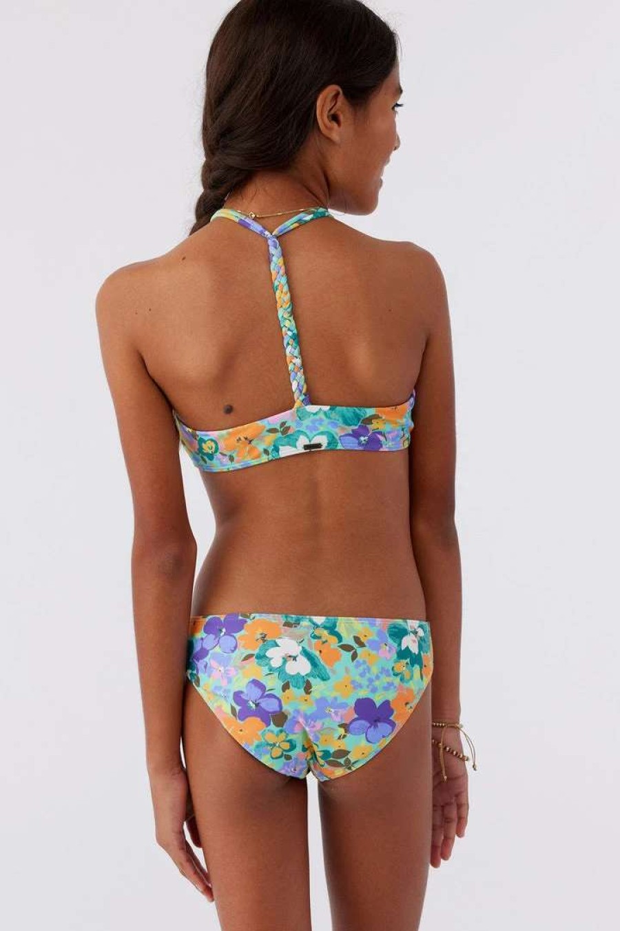 Swim * | O'Neill Sami Floral Braided Strappy Hi-Neck 2 Piece Swim Set