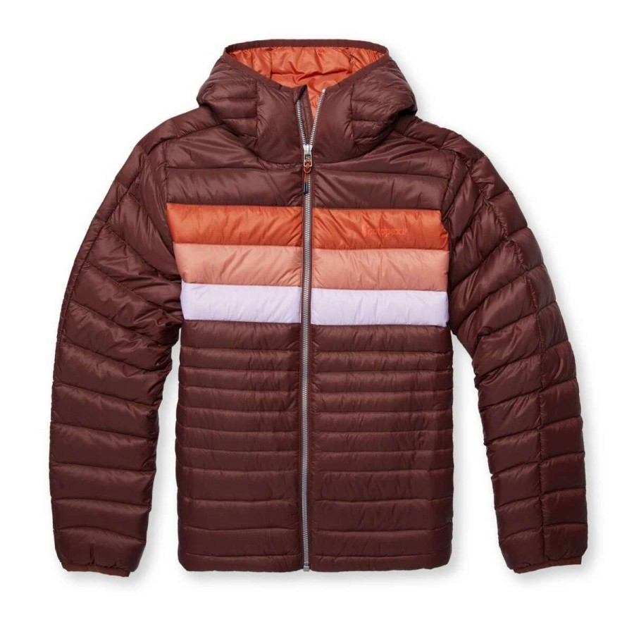 Women'S * | Cotopaxi Fuego Hooded Down Jacket Women'S Chsnths-Chestnut Stripe