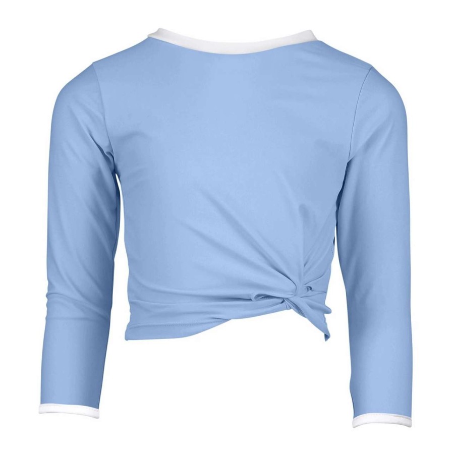 Swim * | Snapper Rock Junior Long Sleeve Wrap Crop Rashguard Top