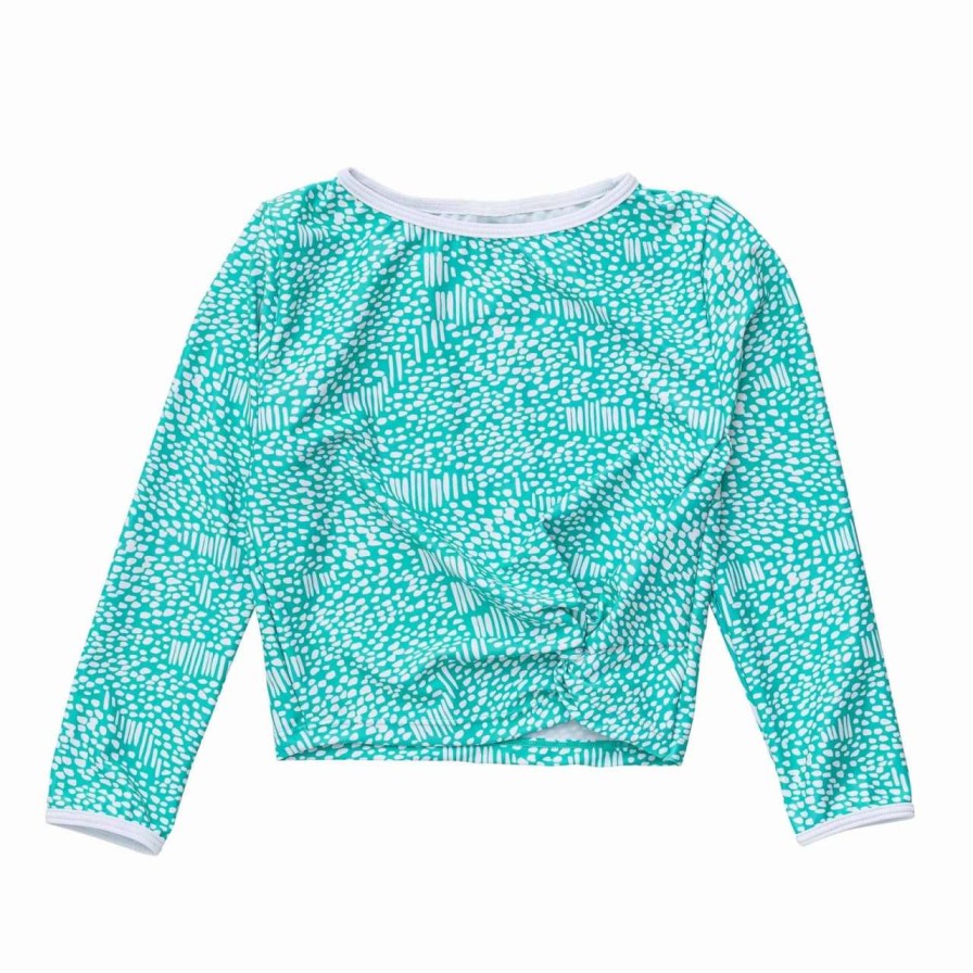 Swim * | Snapper Rock Junior Long Sleeve Wrap Crop Top